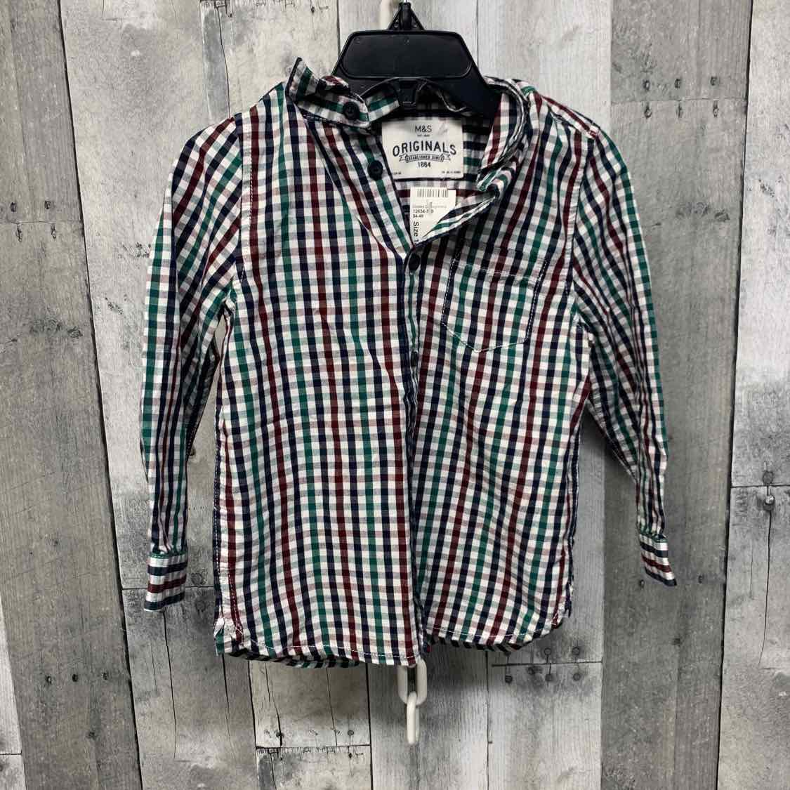 Size 18-24 Months Navy Plaid B Brand LS Button Up