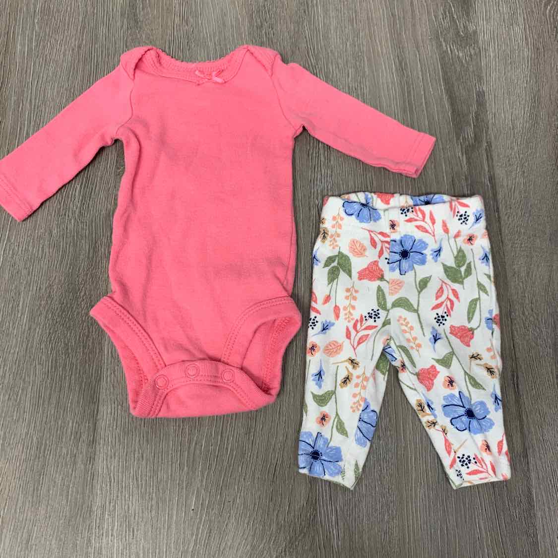 Size Preemie Pink/White Child of Mine Shirt/Leggings