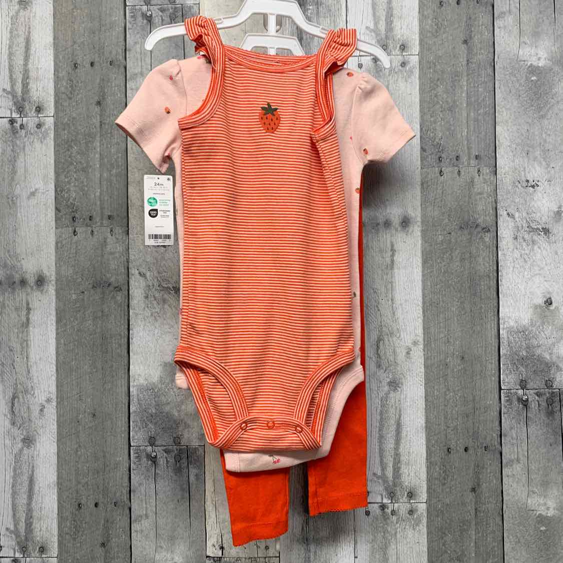 Size 24 Months Pink/Orange Carter's Shirt/Leggings