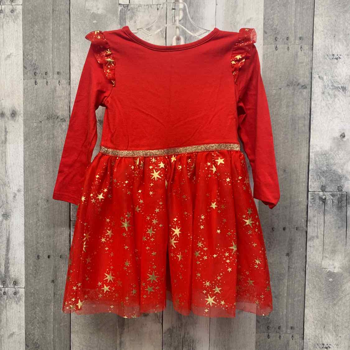 Size 3T Red/Gold Cat & Jack LS Dress