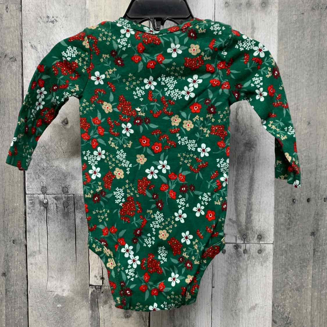 Size 6 Months Green Floral Print Carter's Bodysuit