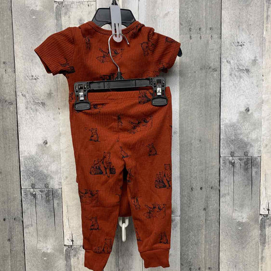 Size 12 Months Brown Print Carter's Shirt/Pants