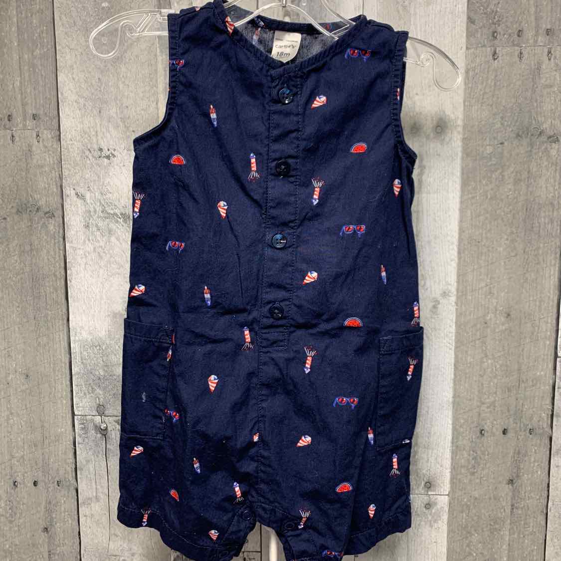 Size 18 Months Navy Print Carter's Romper