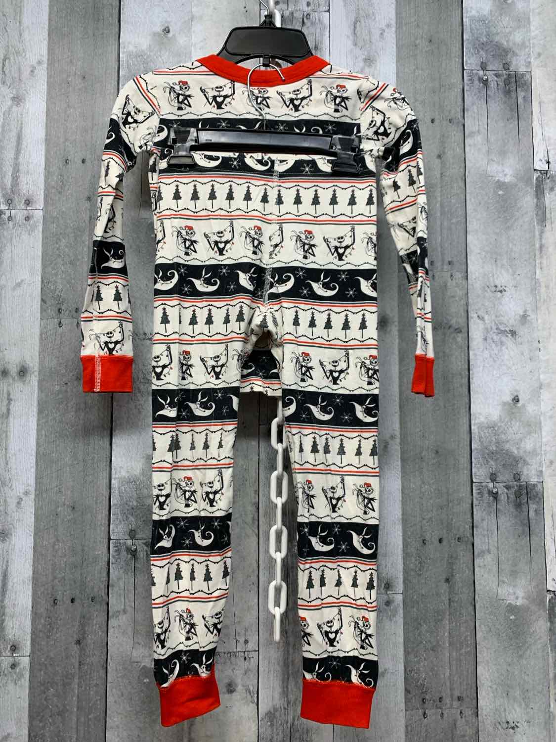 Size 6/7 Ivory/Black Hanna Andersson 2pc PJs