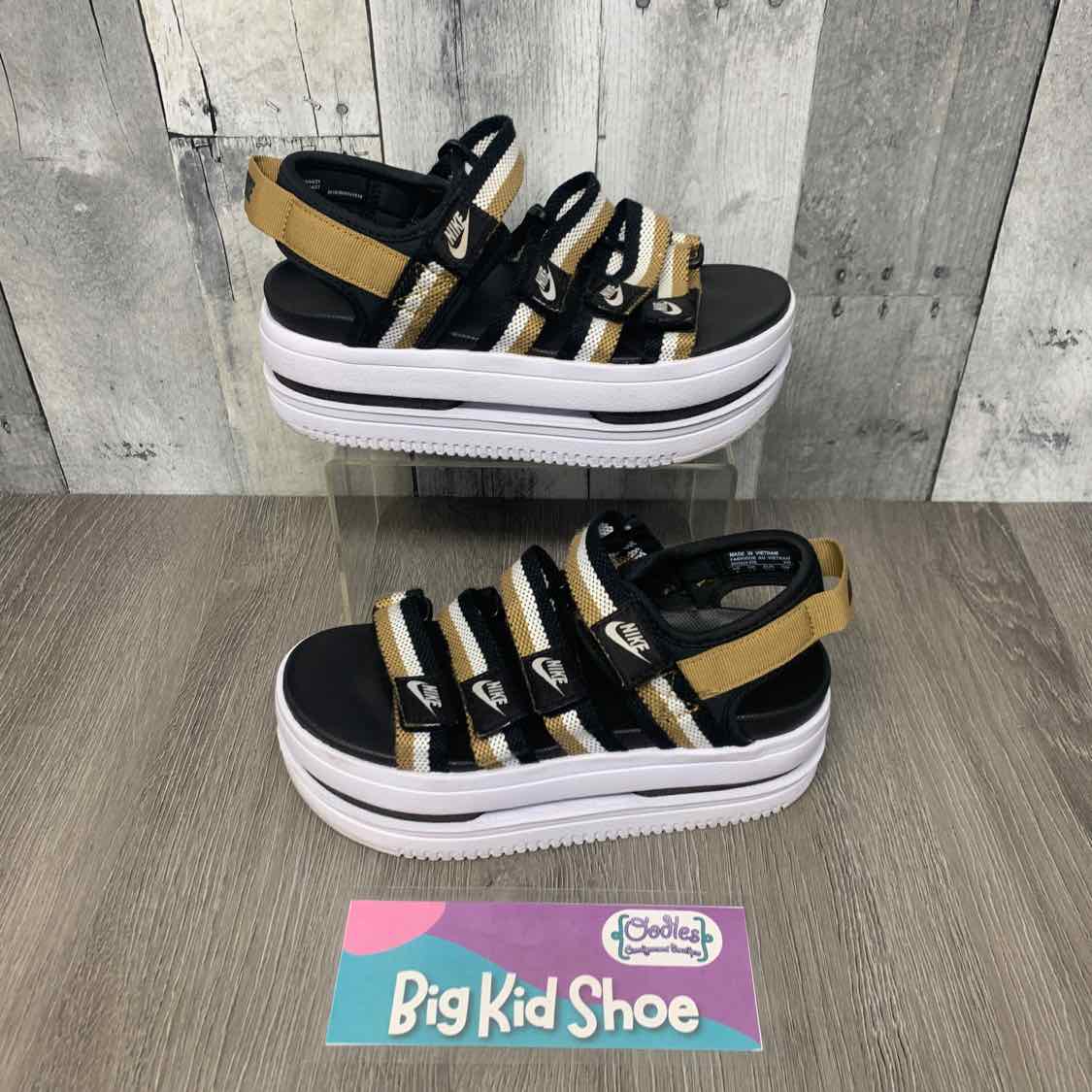 Size 5 Black/Gold Sport Brand Sandals