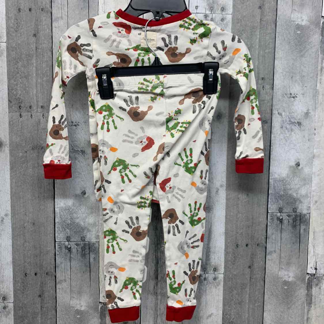 Size 4T White/Red Burt's Bees Baby 2pc PJs