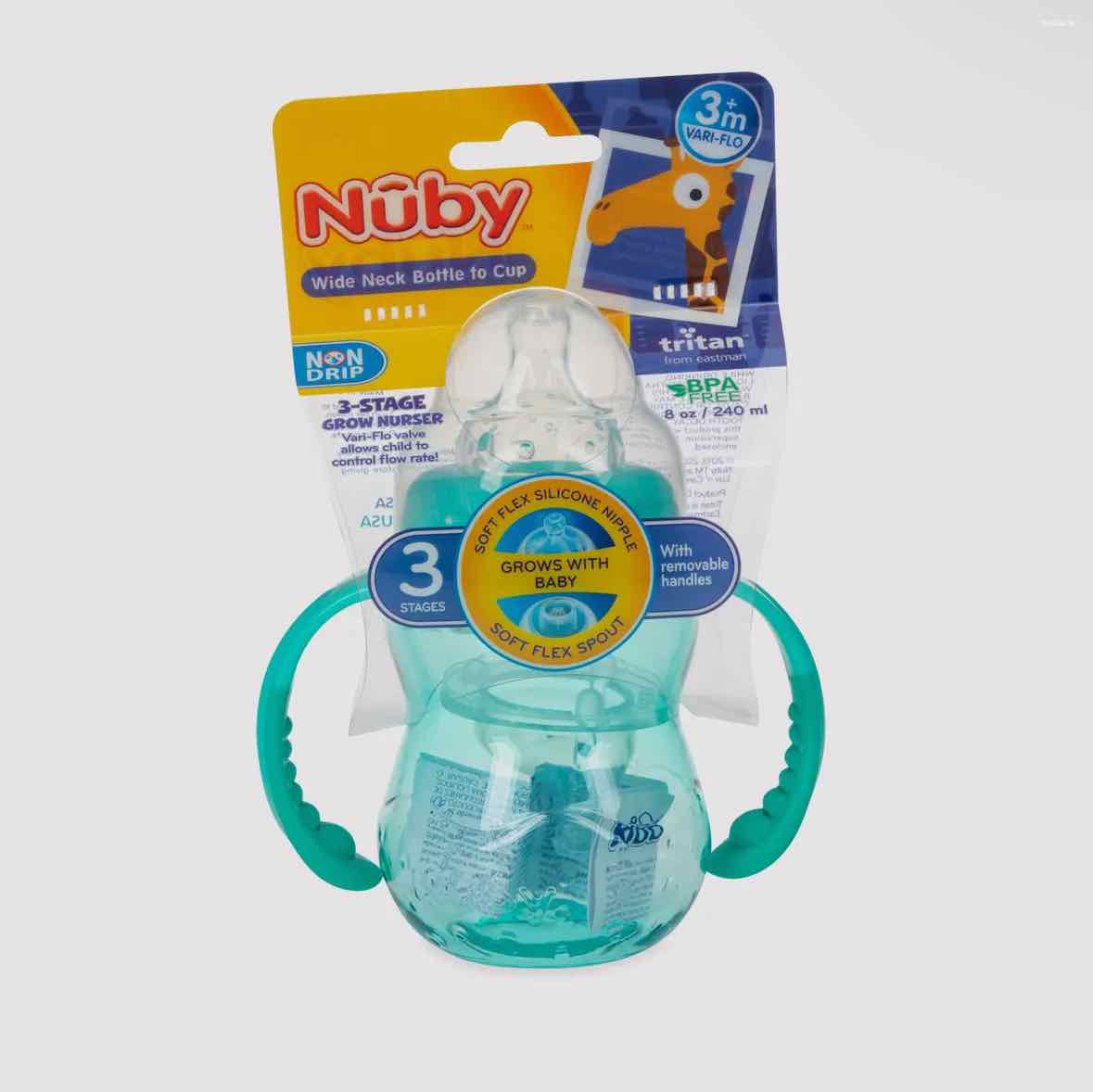 3-Stage Grow with Me Bottle to Cup 8oz-Aqua - OodlesCB