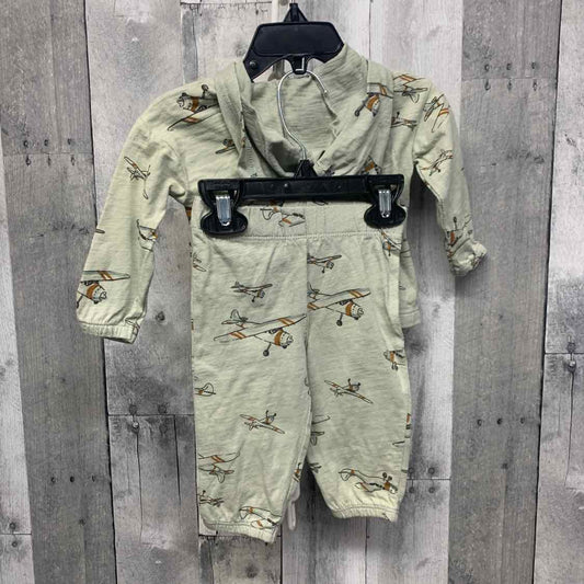 Size 6 Months Green Print Carter's Jacket/Pants