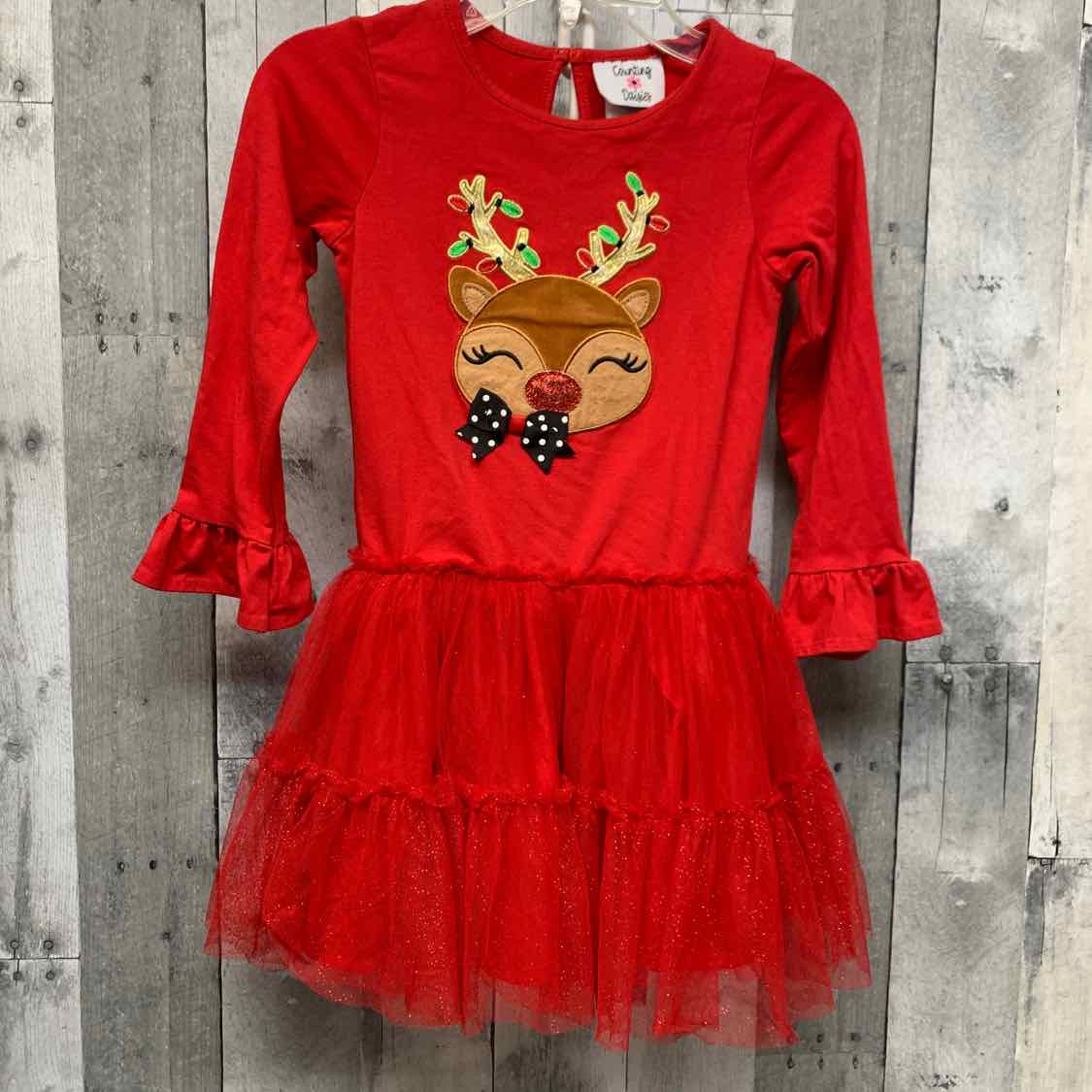 Size 6 Red/White B Brand LS Dress