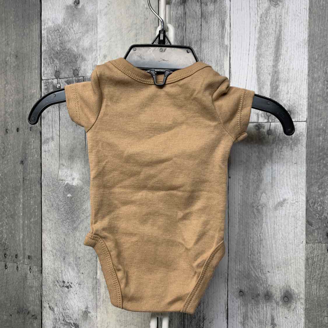 Size Newborn Tan/White Sport Brand Bodysuit