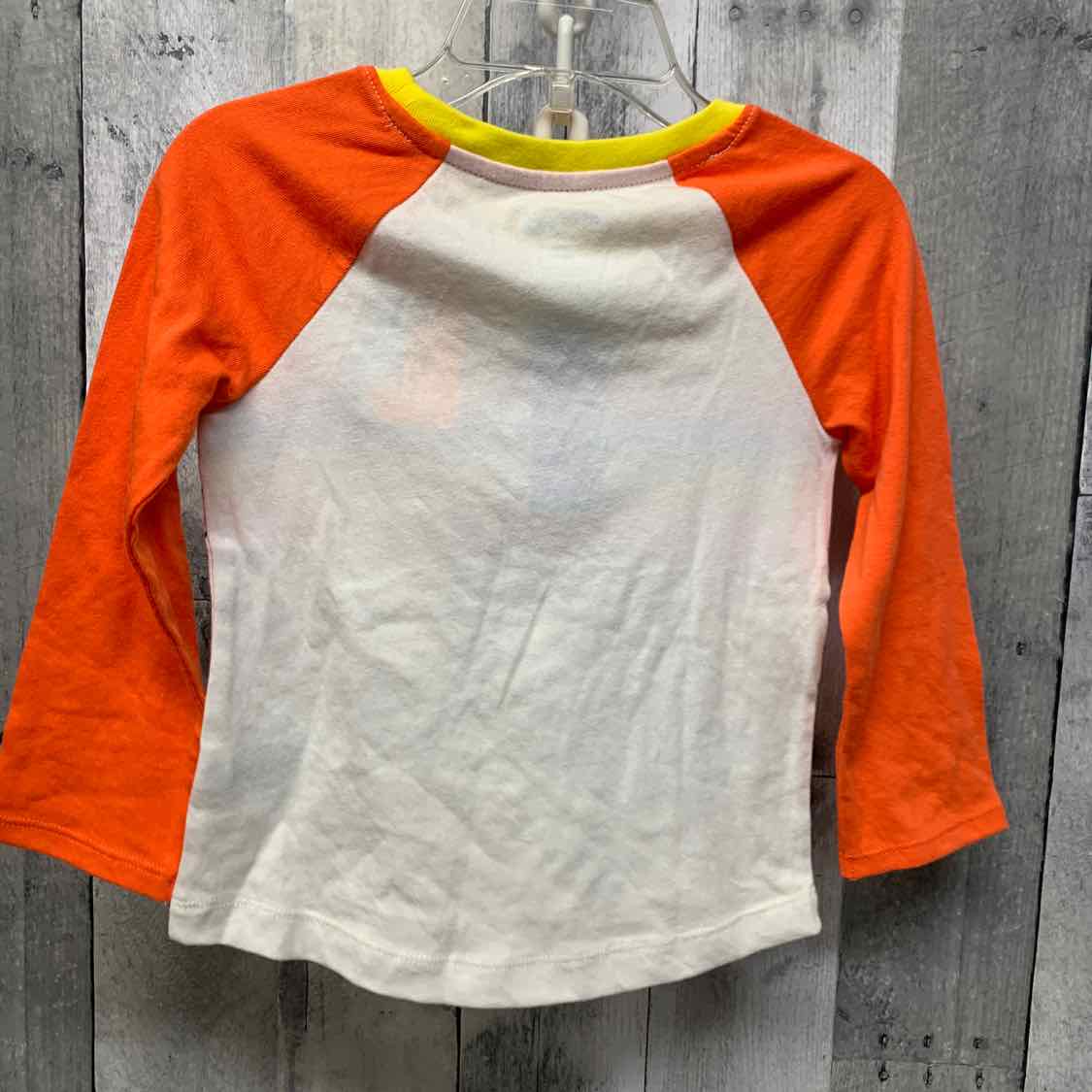 Size 2T White/Orange Cat & Jack Long Sleeve Shirt