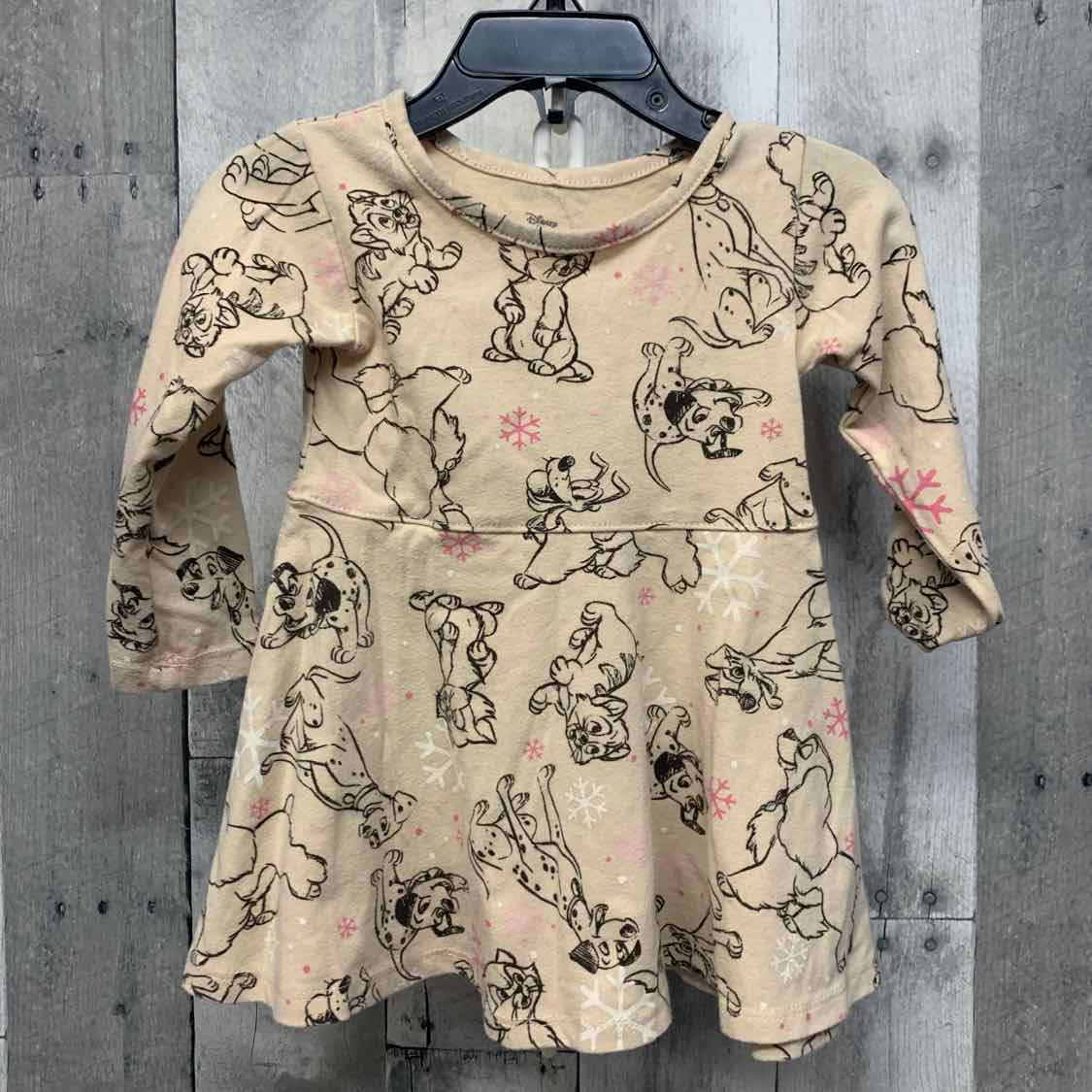 Size 12 Months Tan Print Disney LS Dress