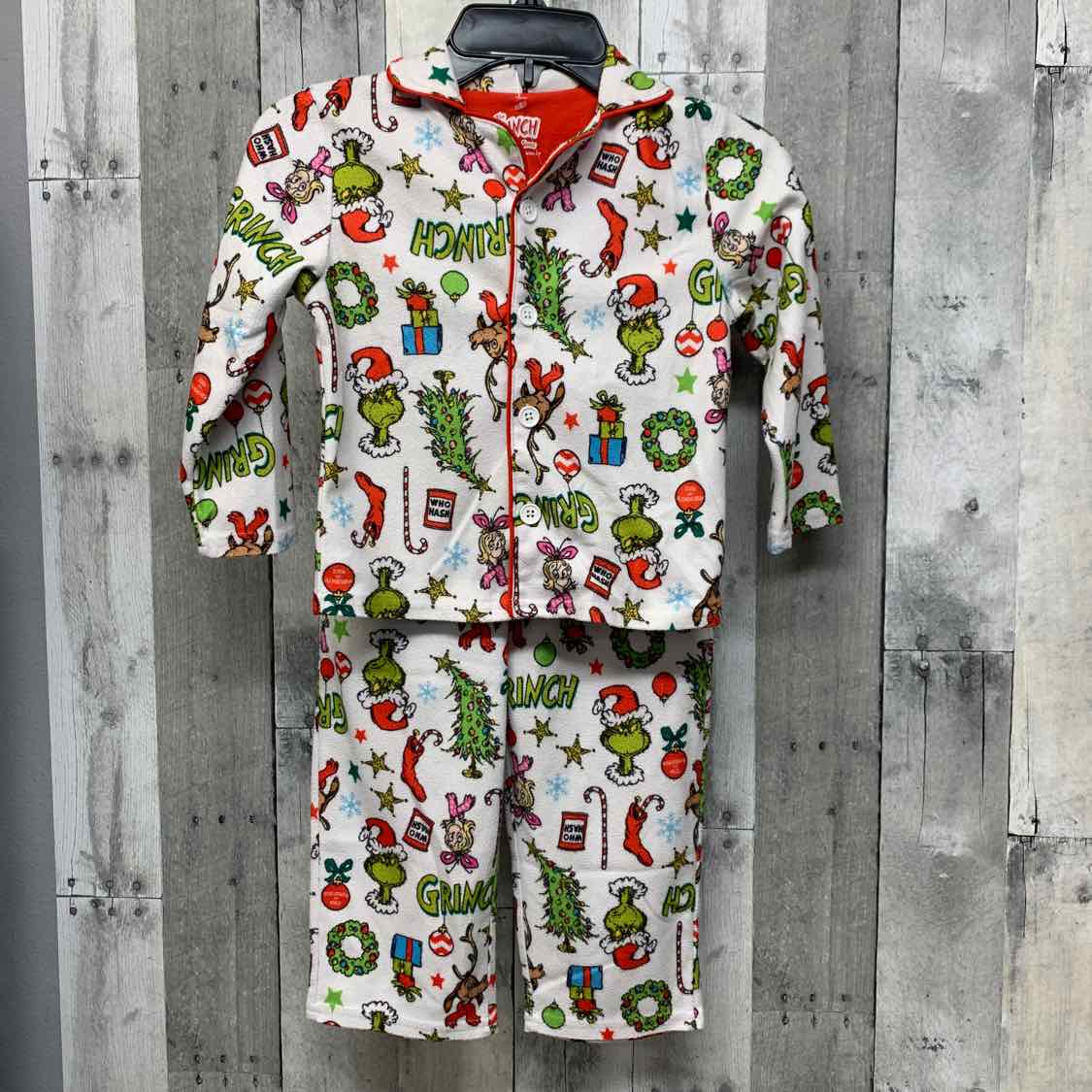 Size 4T White/Green Dr Seuss 2pc PJs