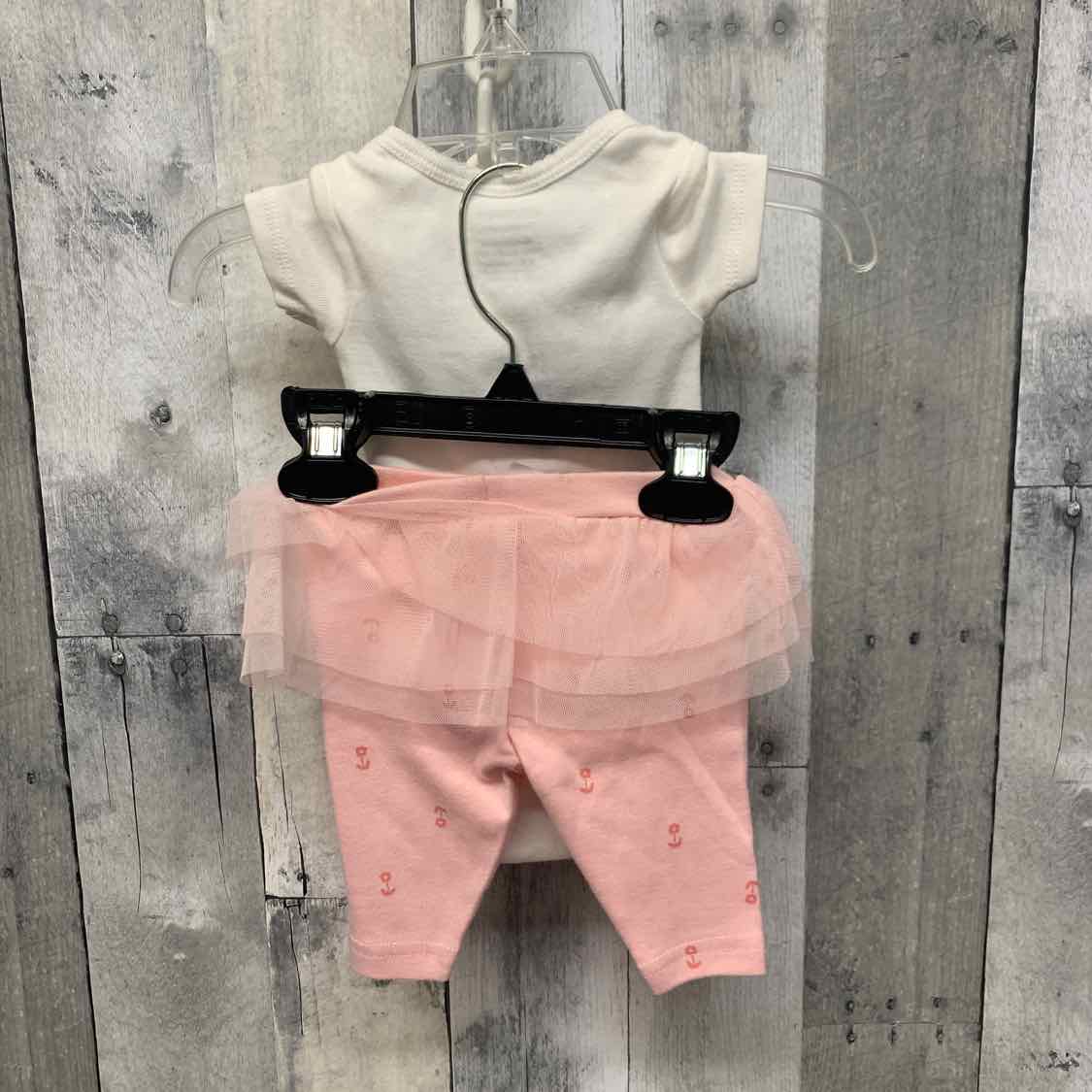Size Newborn White/Pink Just One You Shirt/Leggings
