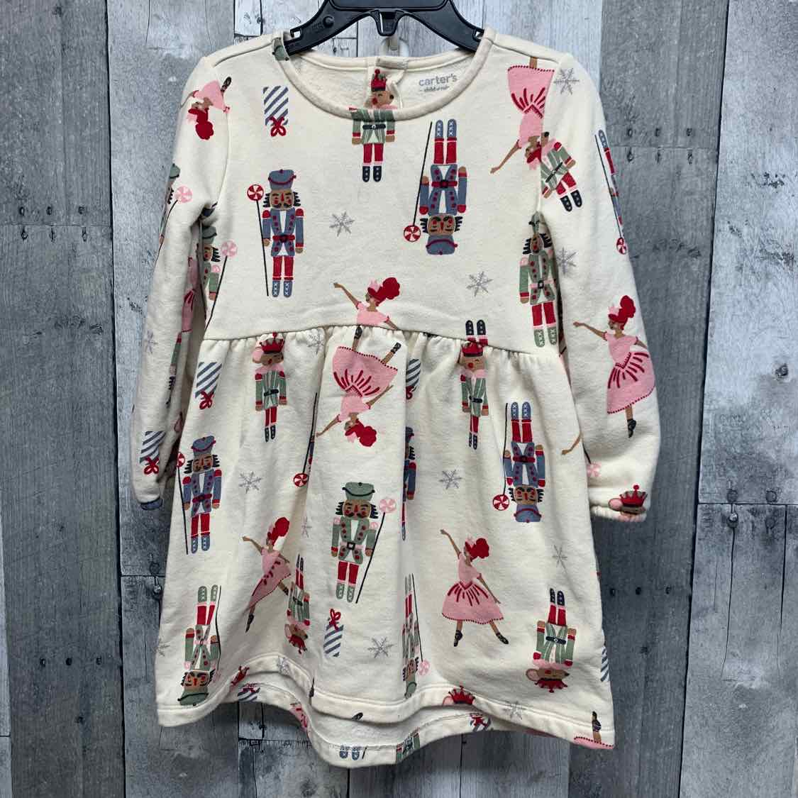 Size 3T Ivory Print Child of Mine LS Dress