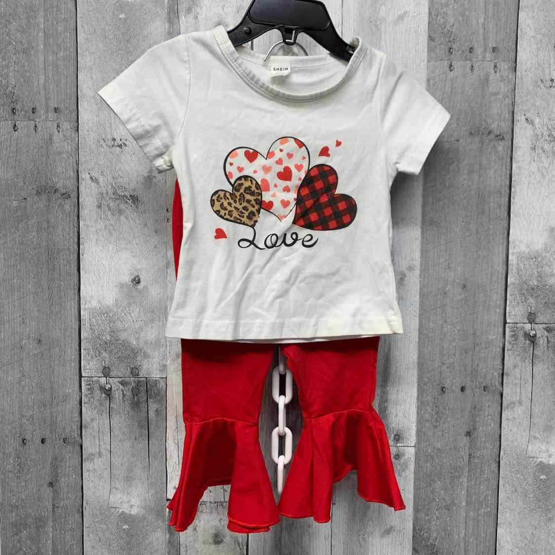 Size 6-9 Months Red/White Shein Shirt/Pants