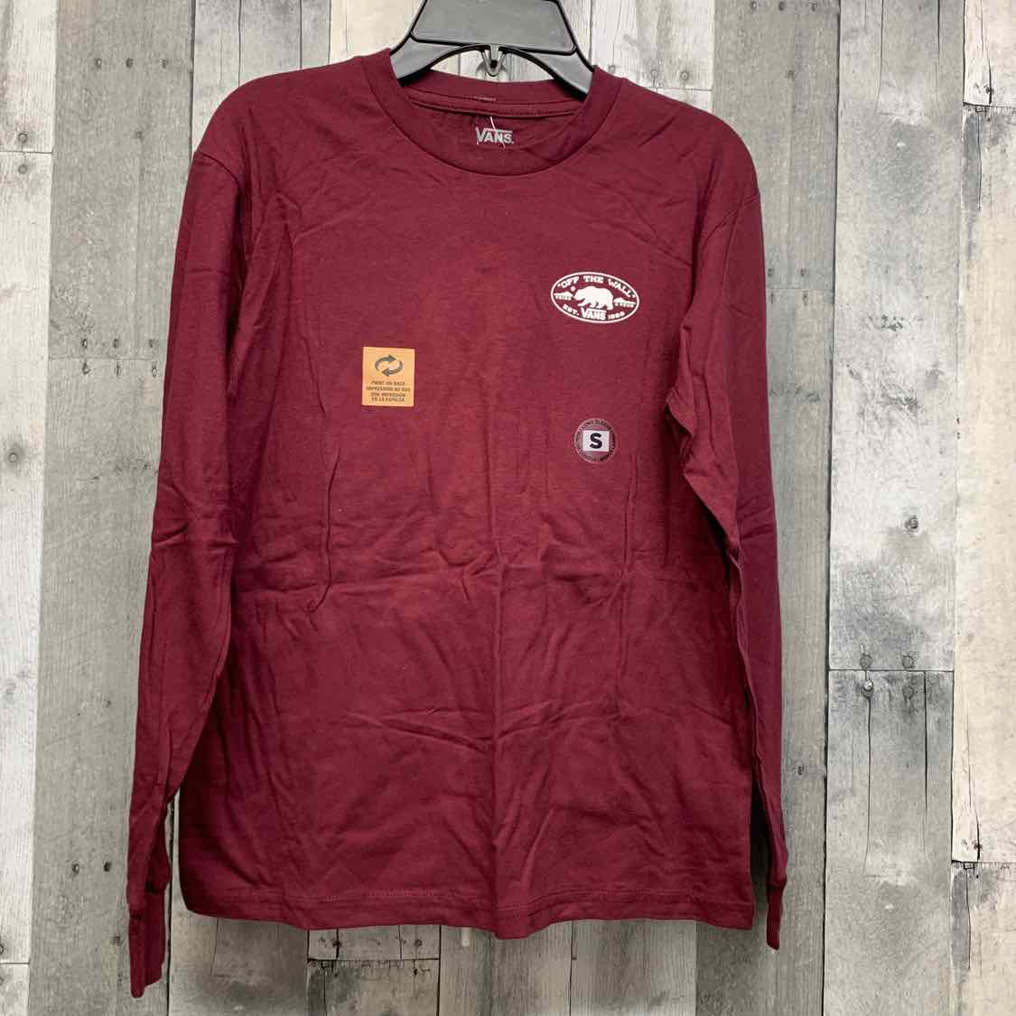 Size 8/10 Burgundy Vans Long Sleeve Shirt