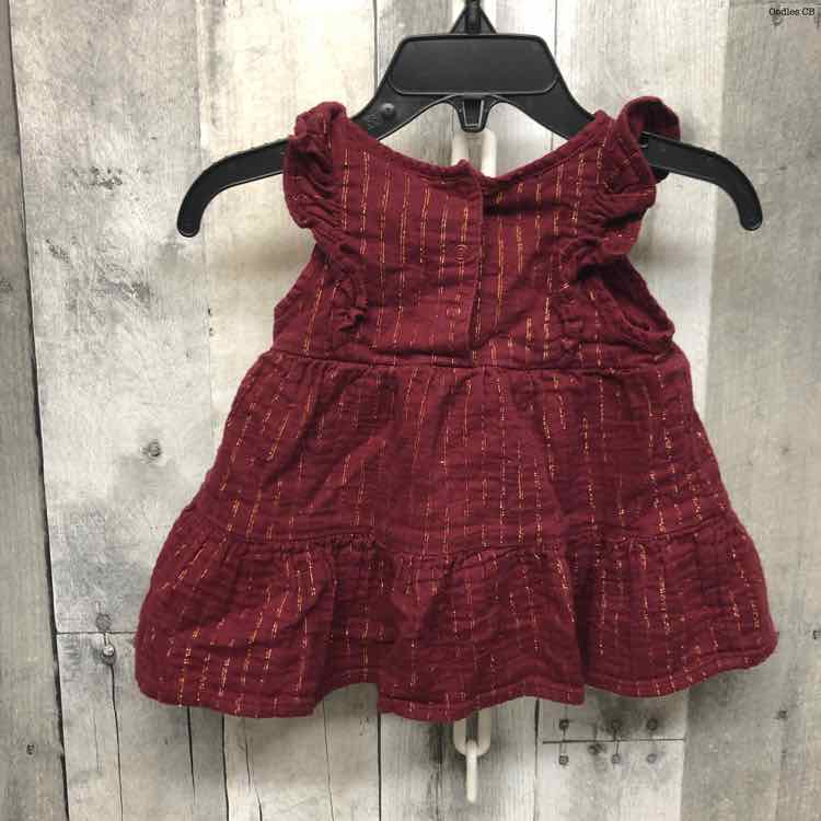 Size 3-6 Months Burgundy/Gold Cat & Jack Dress