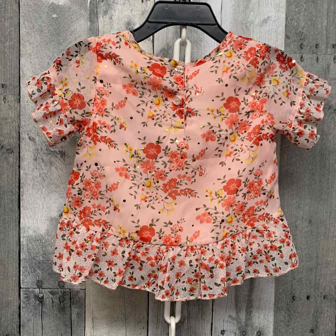 Size 18 Months Pink Floral Print Little Lass T Shirt