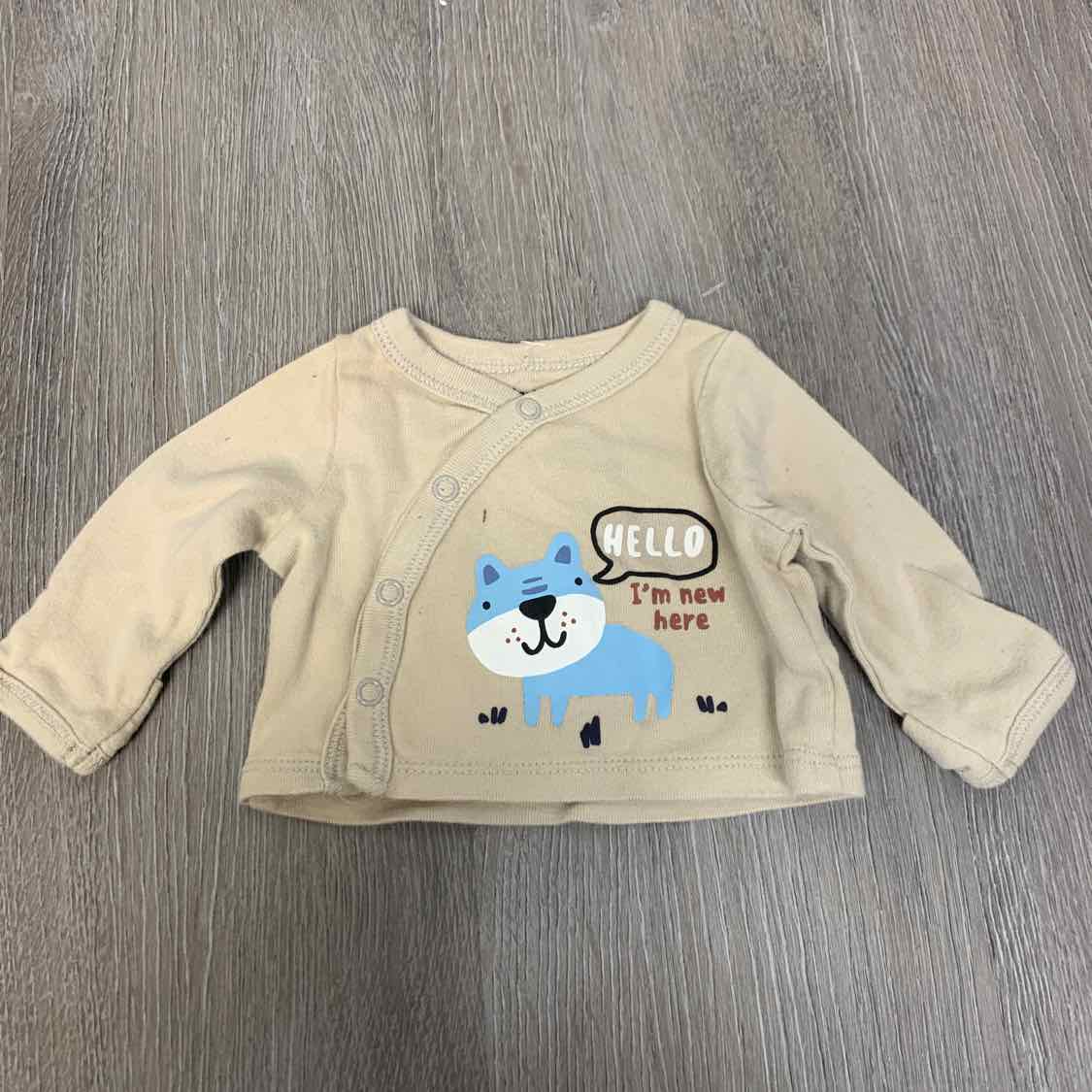 Size Preemie Tan Gerber Long Sleeve Shirt