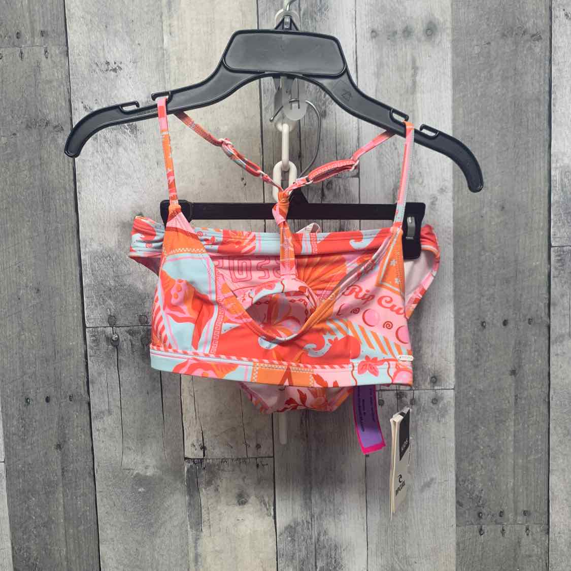 Size 12 Orange/Red Name Brand Swim Suit - 2pc+