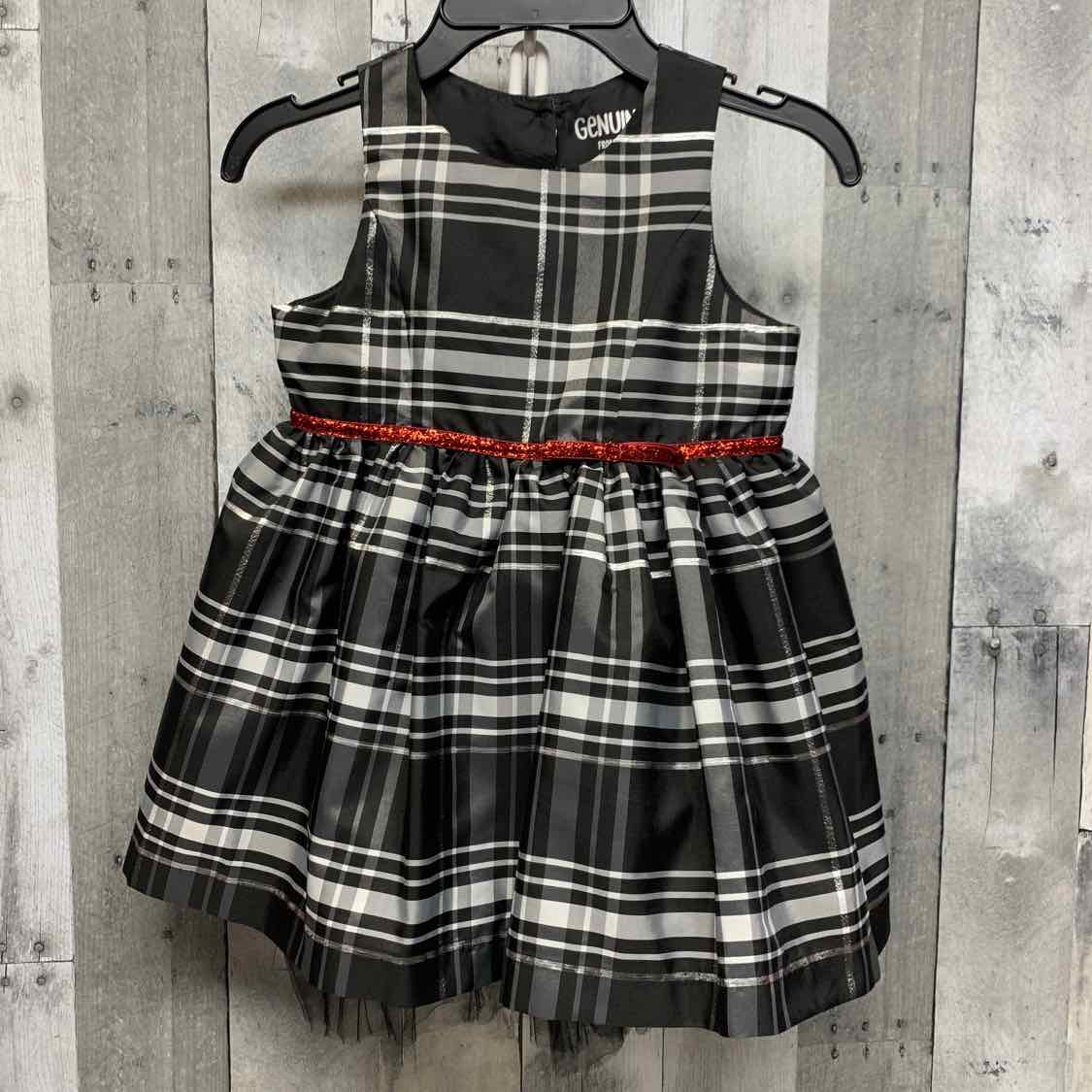 Size 4T Gray Plaid Genuine Brand Dress - Party