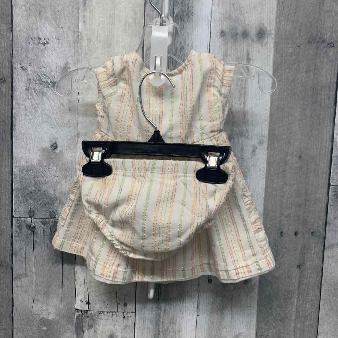 Size 0-3 Months Ivory Print Daisy Fuentes 2pc Dress