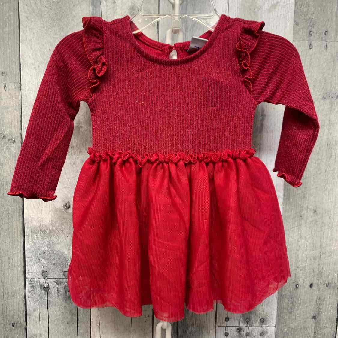 Size 3-6 Months Burgundy Old Navy LS Dress