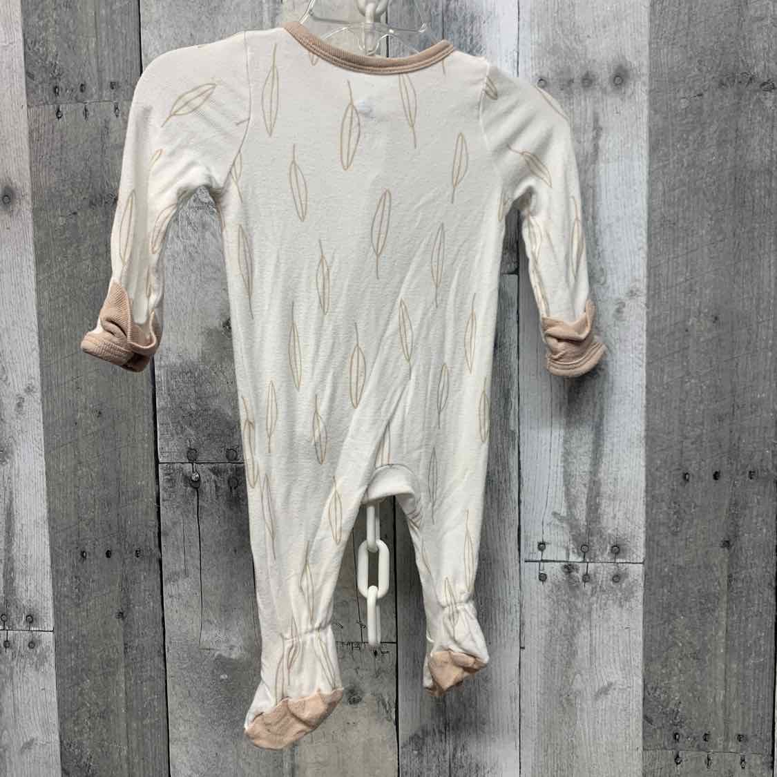 Size Newborn White/Tan Cloud Island Footy PJs