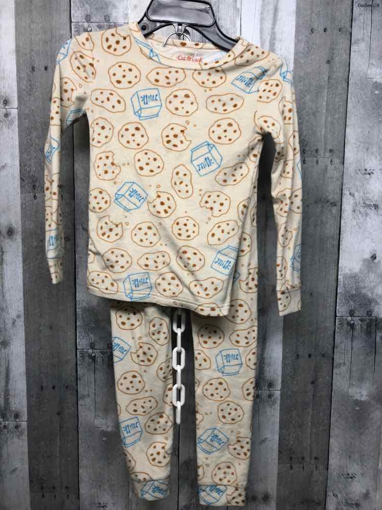 Size 6 Tan Print Cat & Jack 2pc PJs