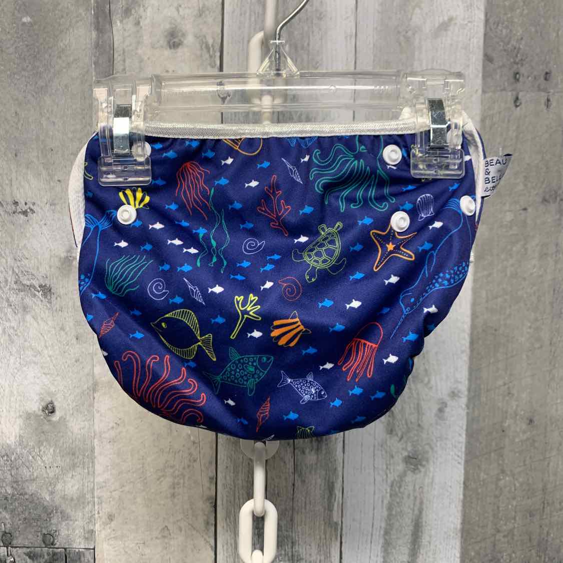 Size One Size Navy Print Mid Brand Swim Diaper