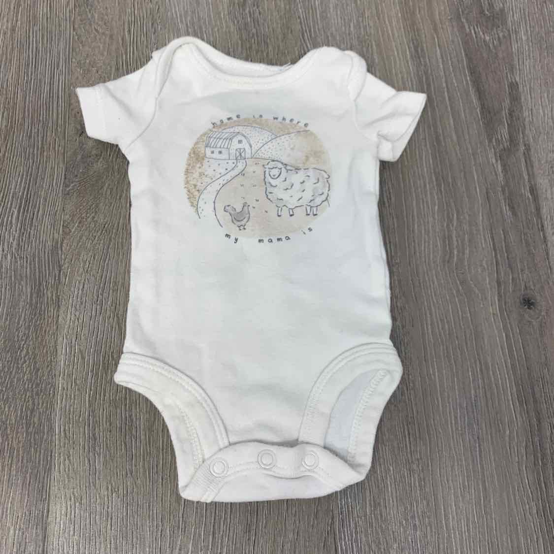 Size Preemie Tan/White Carter's Bodysuit