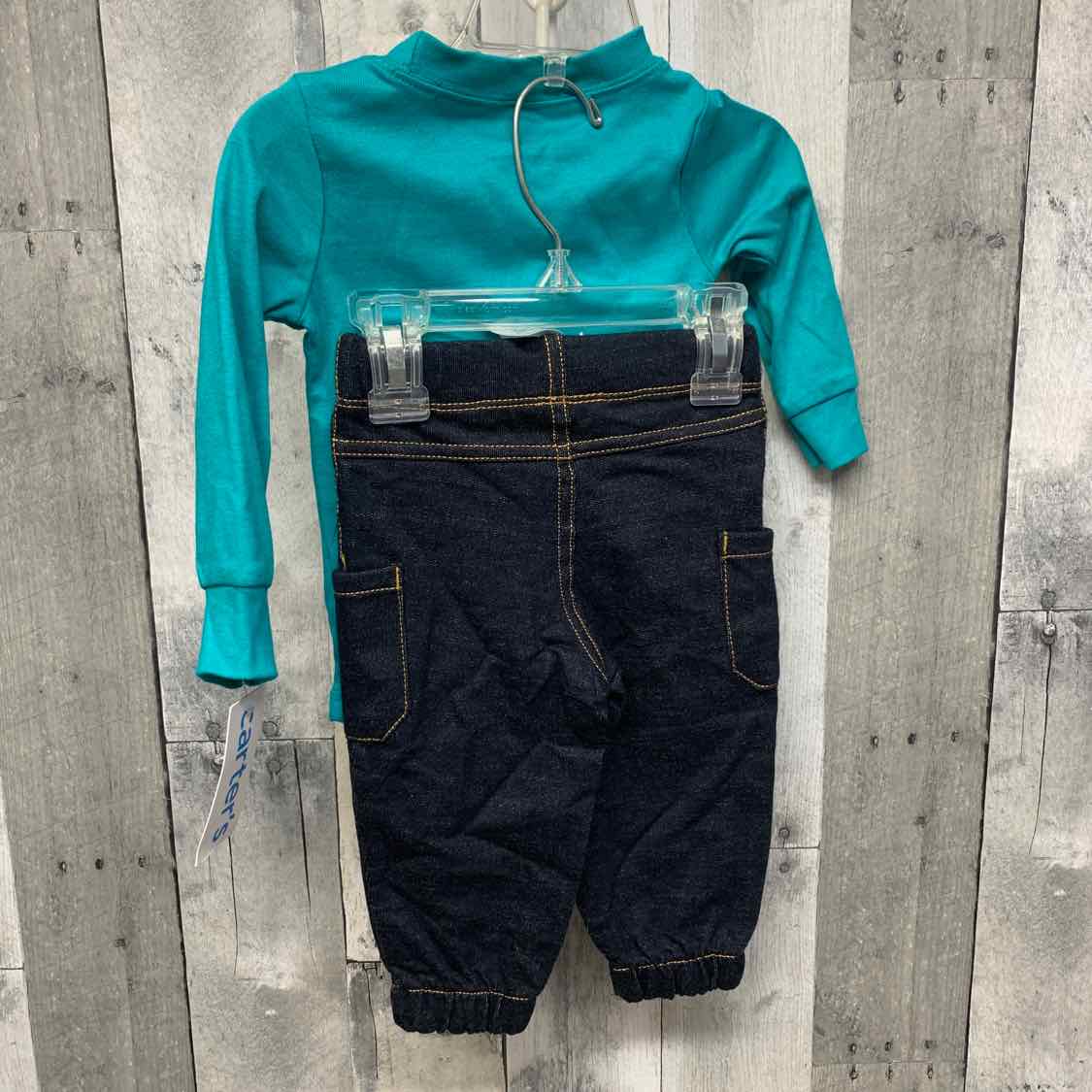 Size 9 Months Denim/Blue Carter's Shirt/Pants