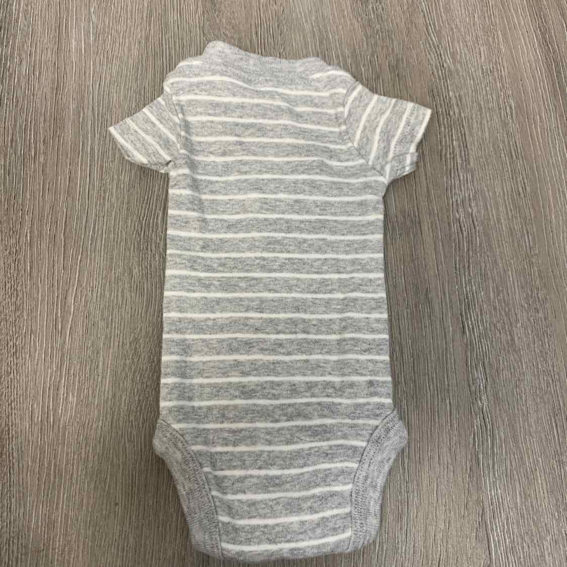 Size Preemie Gray Striped Carter's Bodysuit