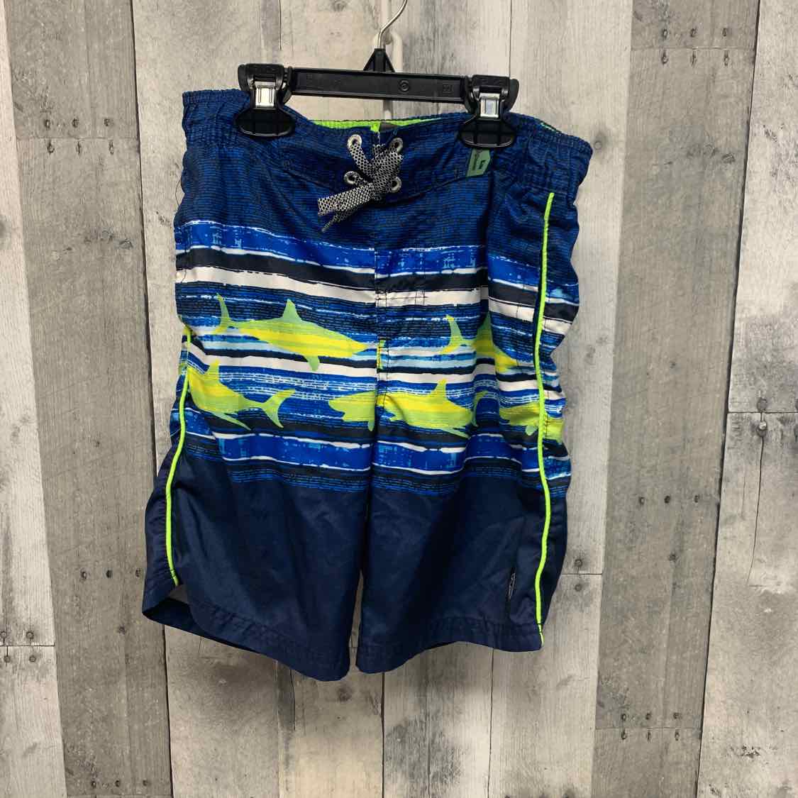 Size 7 Blue/Green ZeroXposur Swim Trunks