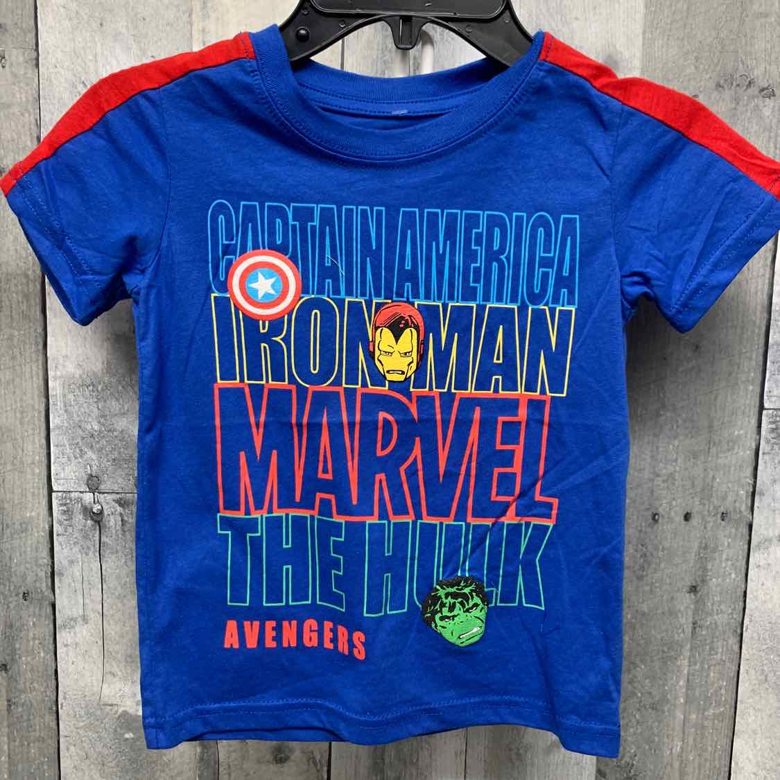 Size 4 Blue/Red Marvel T Shirt