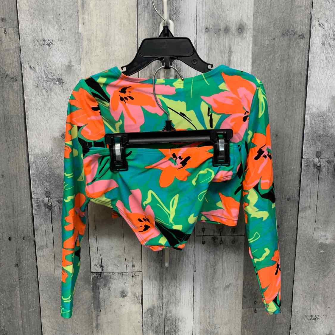 Size 4/5 Green Floral Print Art Class Swim Suit - 2pc+