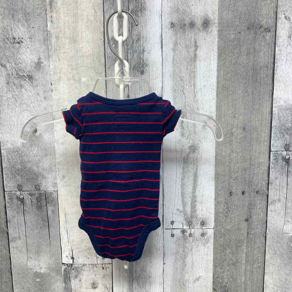 Size Preemie Navy Striped Child of Mine Bodysuit