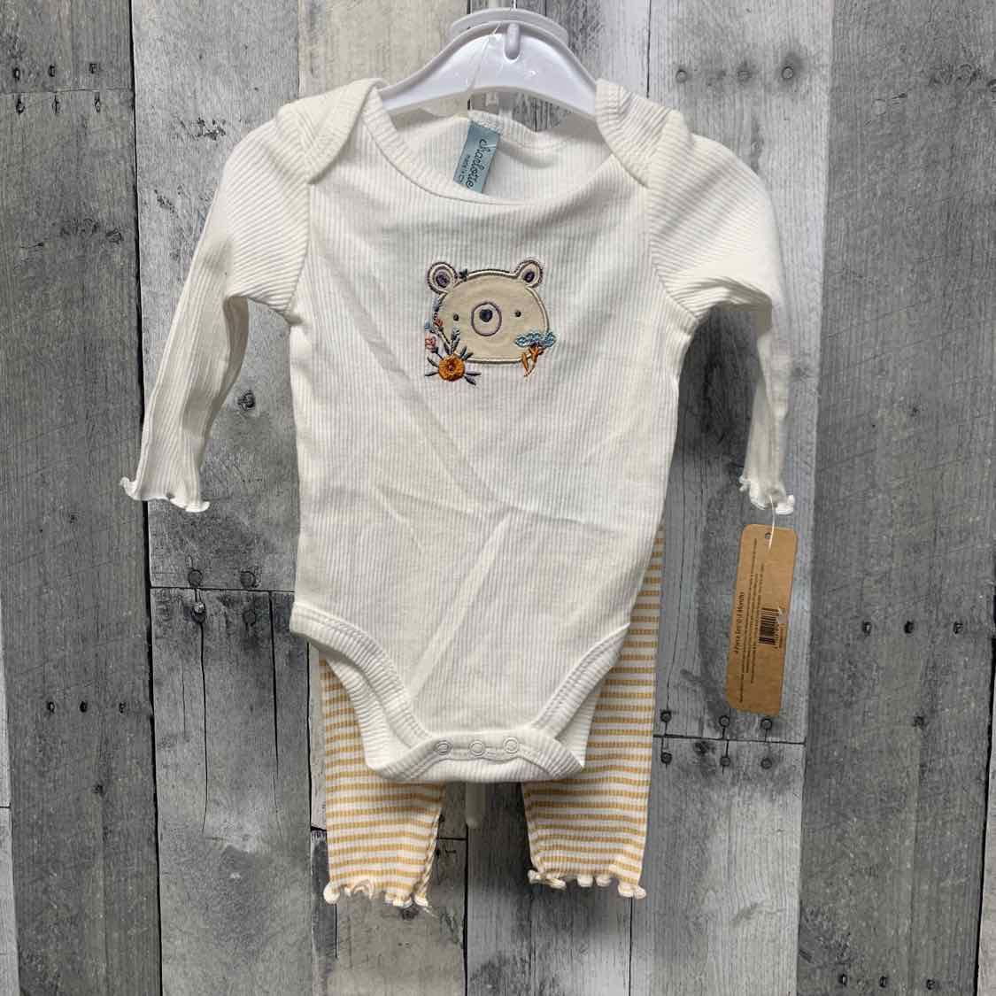 Size 0-3 Months White/Yellow B Brand Shirt/Pants