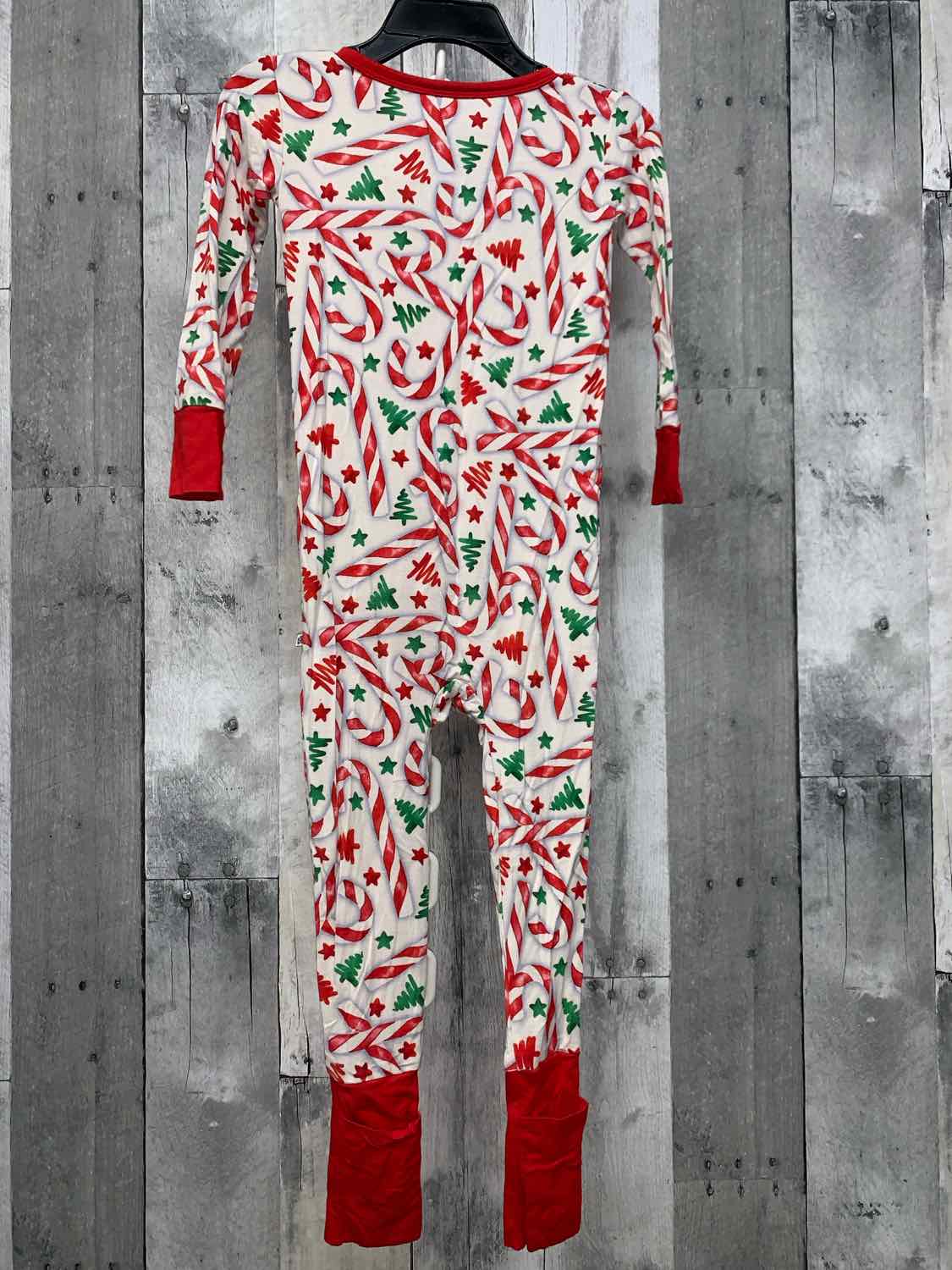 Size 2T White/Red Bamboo Footy PJs
