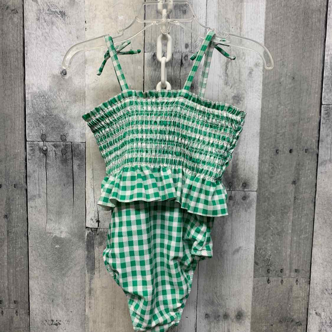 Size 2T Green Plaid Old Navy Swim Suit - 1pc