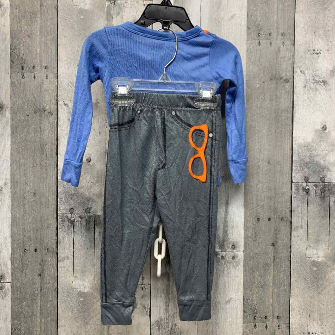 Size 2T Gray/Blue B Brand 2pc PJs