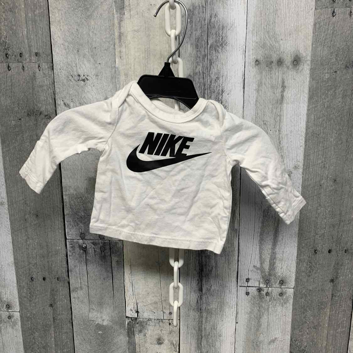 Size Newborn White/Black Sport Brand Long Sleeve Shirt