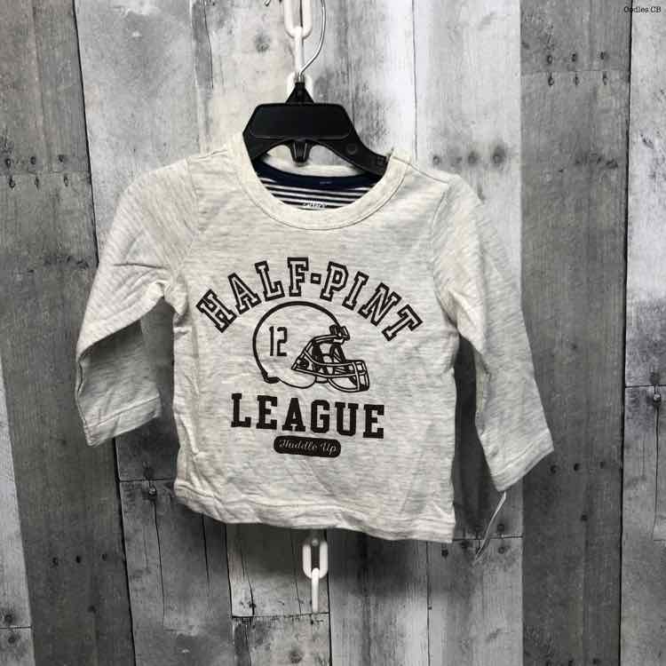Size 12 Months Gray Graphic Carter's Long Sleeve Shirt