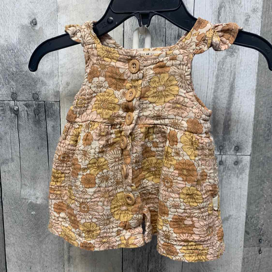 Size 0-3 Months Brown Floral Print B Brand Dress - Knit