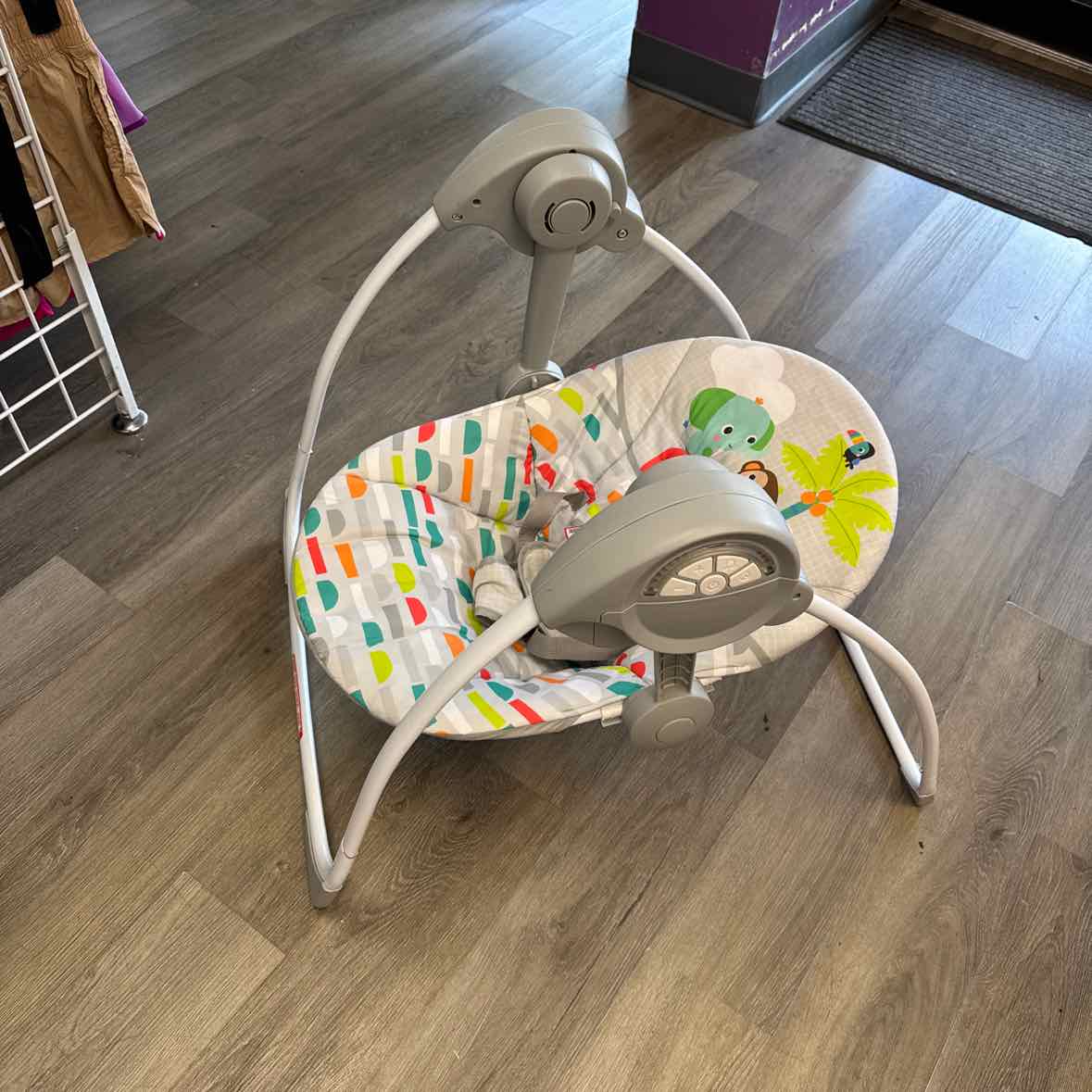 Bright Starts Gray/Teal Travel Swing