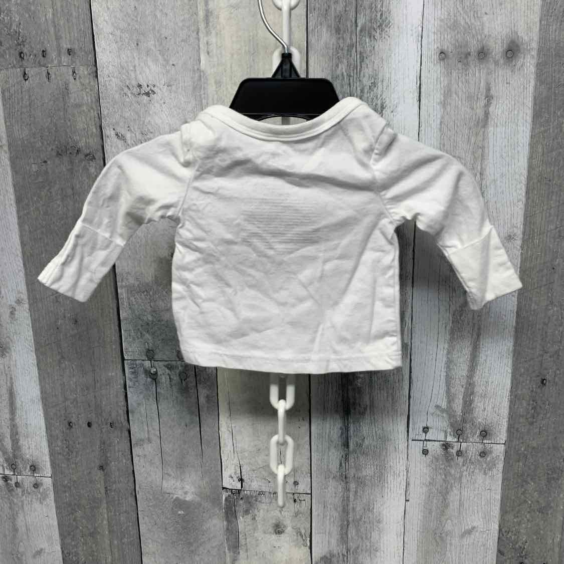 Size Newborn White/Black Sport Brand Long Sleeve Shirt