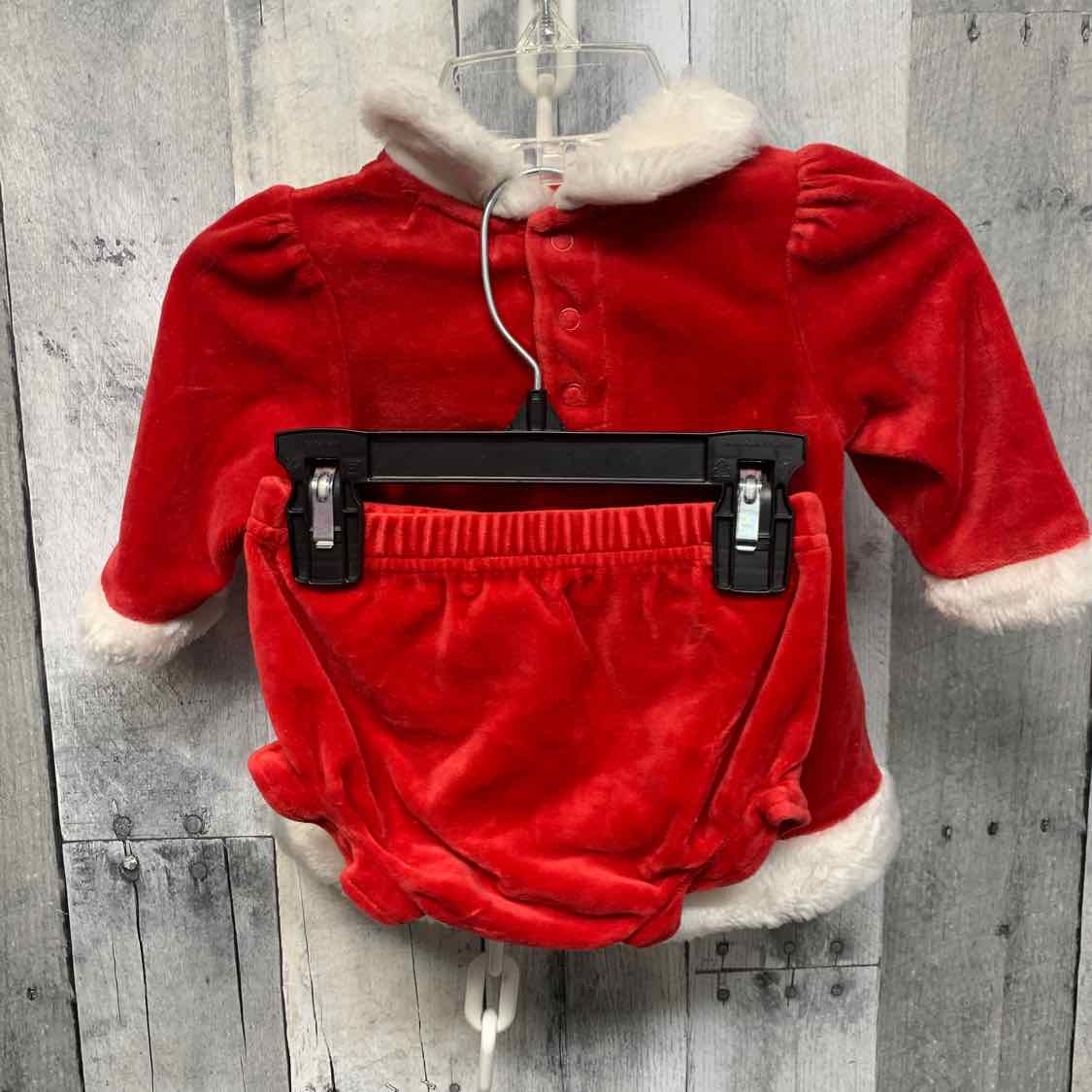 Size 0-3 Months Red/White B Brand 2pc Dress