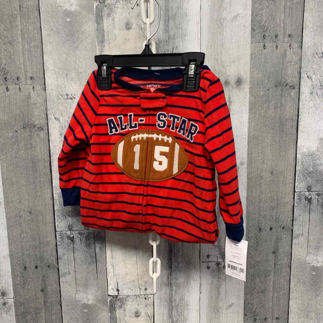 Size 12 Months Red/Navy Carter's Footy PJs
