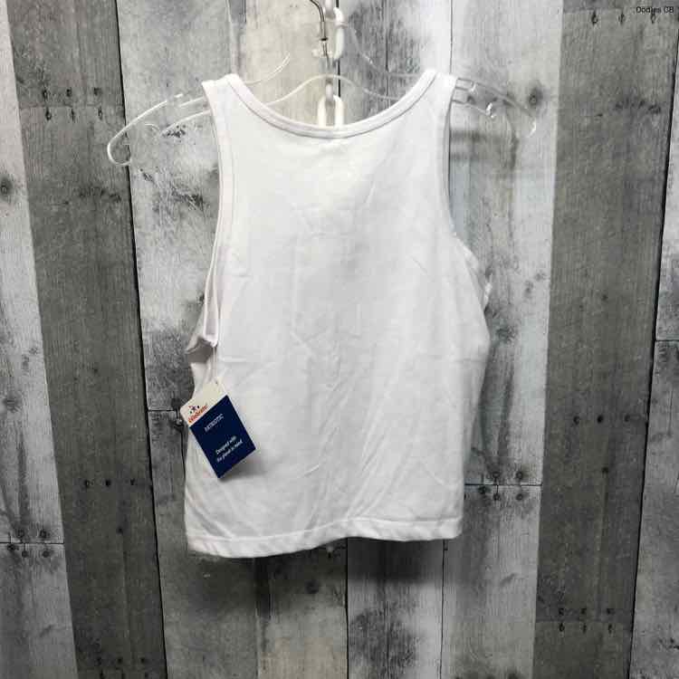 Size 7/8 White Graphic Holiday Brands Tank Top